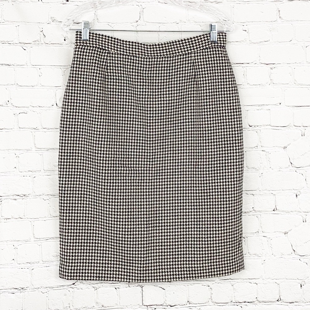 Ann Freedberg Houndstooth Print Percil Skirt SZ10